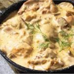 دجاج بالكريمة والفطر